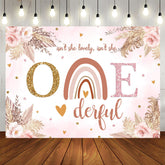 Aperturee - Isnt She Onederful Rainbow Theme Happy Birthday Backdrop