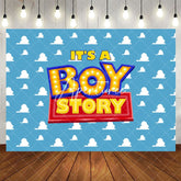 Aperturee - Its A Boy Story Simple Lovely Baby Shower Backdrop