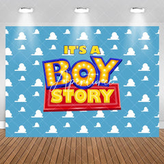 Aperturee - Its A Boy Story Simple Lovely Baby Shower Backdrop