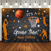 Aperturee - Its A Game Time Basketball Happy Birthday Backdrop