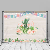 Aperturee - Its A Girl Cactus Wooden Texture Backdrop For Photo