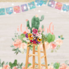 Aperturee - Its A Girl Cactus Wooden Texture Backdrop For Photo