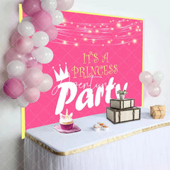 Aperturee - Its A Princess Pink Yellow Baby Shower Party Backdrop