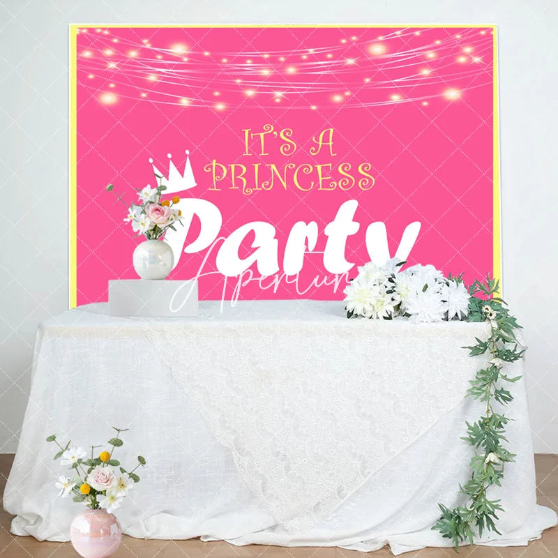 Aperturee - Its A Princess Pink Yellow Baby Shower Party Backdrop