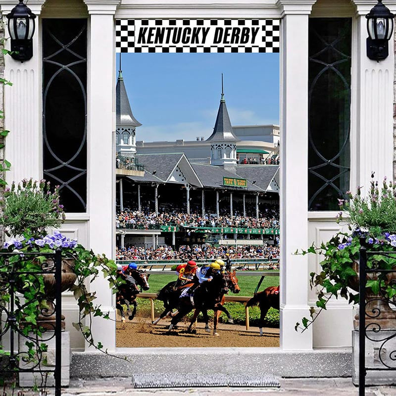 Aperturee - Kentucky Derby Fierce Horse Racing Scene Door Cover