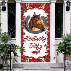 Aperturee - Kentucky Derby Horse Racing Red Roses Door Cover