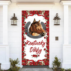 Aperturee - Kentucky Derby Horse Racing Red Roses Door Cover