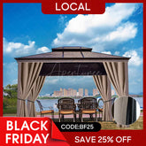 Aperturee - (7 Day Delivery) Khaki Home Decor Waterproof Grommet Top Outdoor Curtains for Front Porch