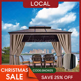 Aperturee - (7 Day Delivery) Khaki Home Decor Waterproof Grommet Top Outdoor Curtains for Front Porch