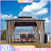 Aperturee - (7 Day Delivery) Khaki Home Decor Waterproof Grommet Top Outdoor Curtains for Front Porch