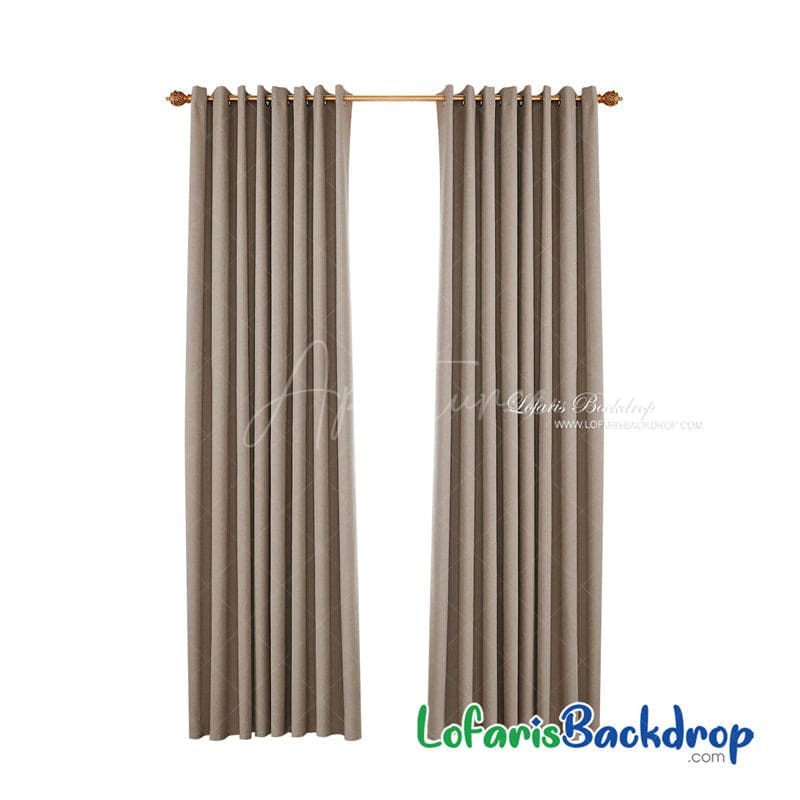 Aperturee - (7 Day Delivery) Khaki Home Decor Waterproof Grommet Top Outdoor Curtains for Front Porch