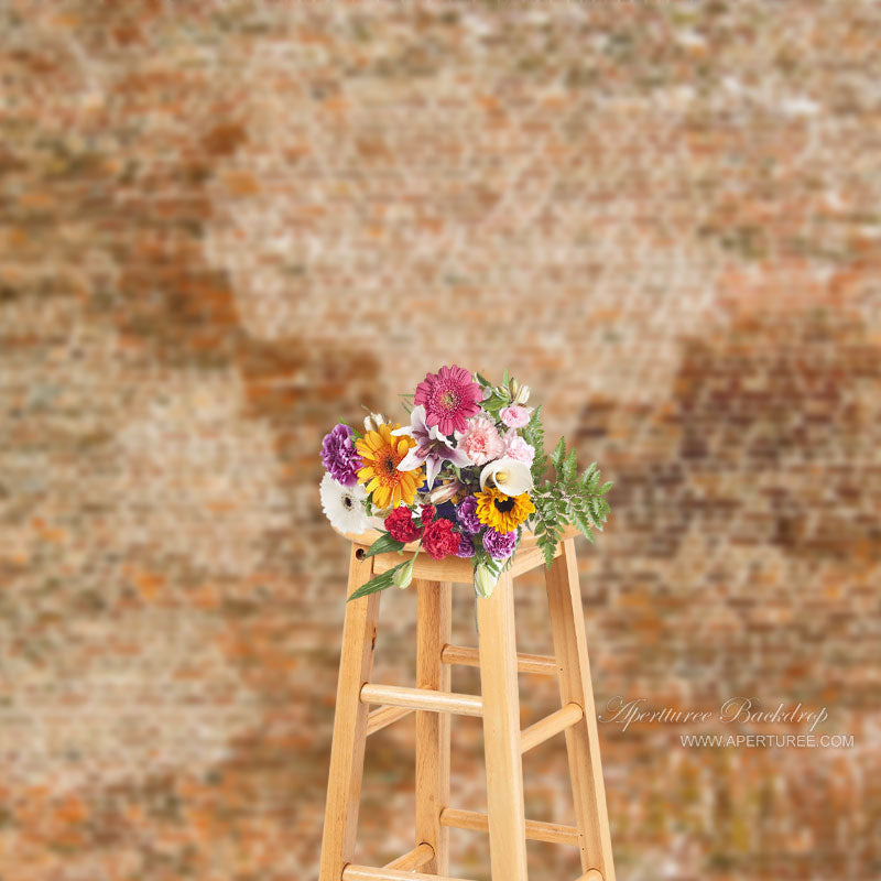 Aperturee - Large Old Shabby Red Brick Wall Backdrop For Photo