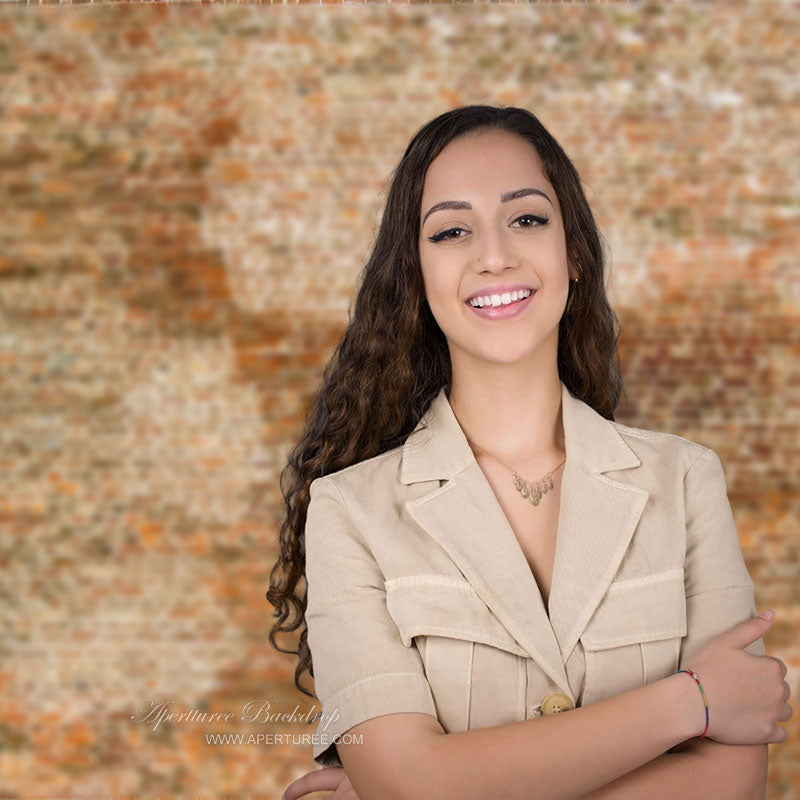 Aperturee - Large Old Shabby Red Brick Wall Backdrop For Photo