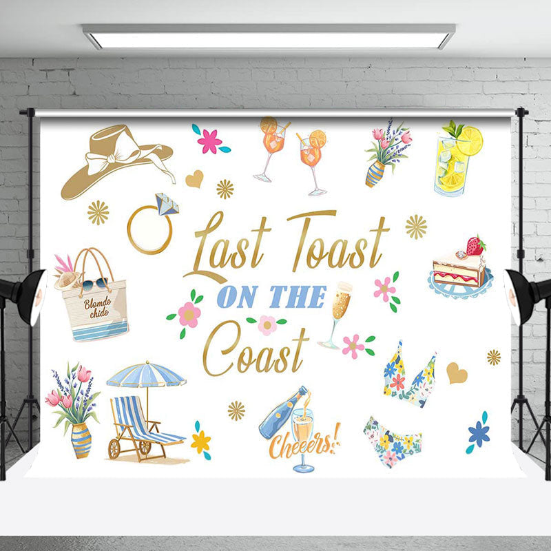 Aperturee - Last Toast On The Coast Bachelorette Party Backdrop
