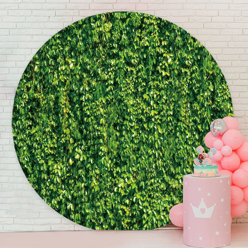 Aperturee - Leaves Circle Happy Birthday Backdrop For Party