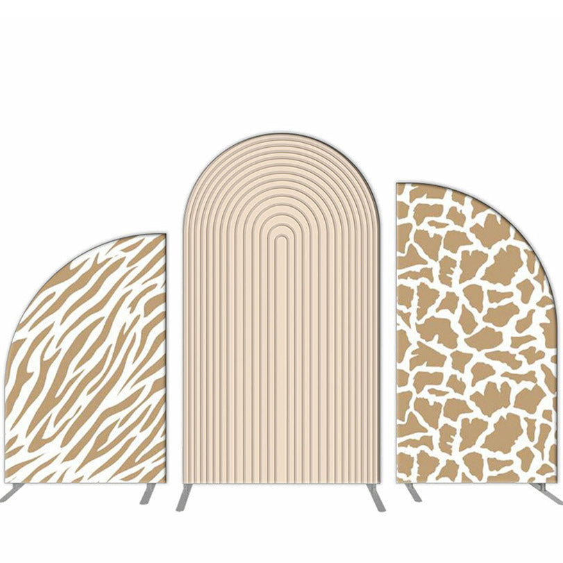 Aperturee Leopard Pattern Stripe Arch Backdrop Kit For Birthday