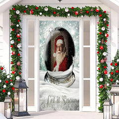 Aperturee - Let It Snow Crystal Santa Claus Christmas Door Cover