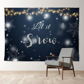 Aperturee - Let It Snow Glitter Night Winter Christmas Backdrop