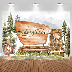 Aperturee - Lets Adventure Begin Jungle Theme Baby Shower Backdrop