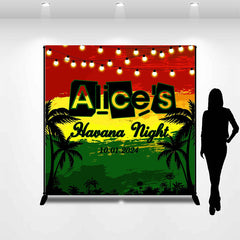 Aperturee - Light Black Coconut Tree Custom Birthday Backdrop