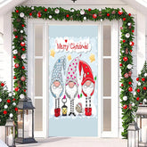 Aperturee - Light Blue Cute Elf Merry Door Cover For Christmas