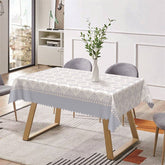 Aperturee - Light Blue White Patterns Retro Rectangle Tablecloth