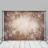 Aperturee - Light Brown Retro Floral Fine Art Backdrop For Photo