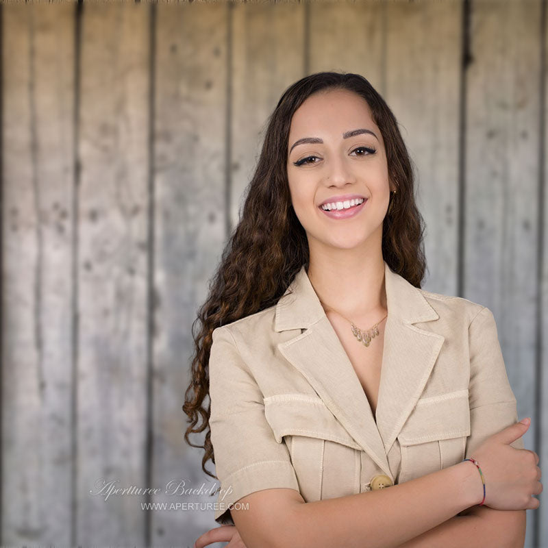 Aperturee - Light Brown Wood Texture Portrait Studio Backdrop