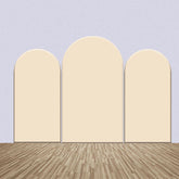 Aperturee - Light Creamy Decor Solid Color Arch Backdrop Kit
