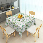 Aperturee - Light Green Leaves Spring Dining Square Tablecloth