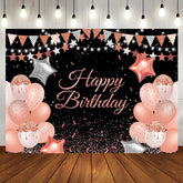 Aperturee - Light Pink Glitter Balloon Women Birthday Backdrop