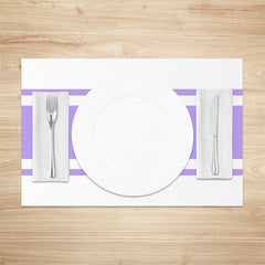 Aperturee - Light Purple And White Simple Set Of 4 Placemats