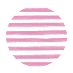 Aperturee - Light Purple And White Stripes Round Birthday Backdrop