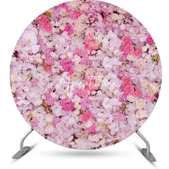 Aperturee - Light Purple Red Floral Wall Round Wedding Backdrop
