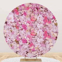 Aperturee - Light Purple Red Floral Wall Round Wedding Backdrop