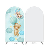 Aperturee - Little Bear Theme Cyan Blue Double Sided Arch Backdrop