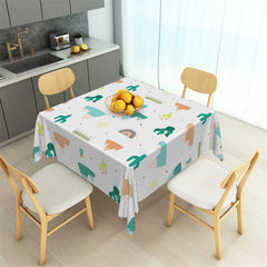 Aperturee - Little Cactus Mountains Rainbow Square Tablecloth