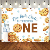 Aperturee - Little Cookie Milk White 1st Birthday Party Backdrop
