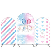 Aperturee Little Elephant Theme Blue Pink Baby Shower Arch Backdrop Kit
