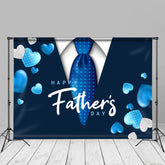 Aperturee - Little Hearts Dark Blue Suit Fathers Day Photo Backdrop