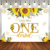Aperturee - Little Miss Onederful Sunflower 1st Birthday Backdrop