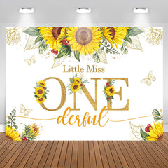 Aperturee - Little Miss Onederful Sunflower 1st Birthday Backdrop