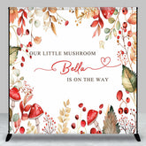 Aperturee - Little Mushroom Leaves Custom Baby Shower Backdrop