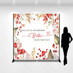 Aperturee - Little Mushroom Leaves Custom Baby Shower Backdrop