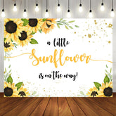 Aperturee - Little Sunflower Is On The Way Baby Shower Backdrop