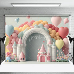 Aperturee - Love Balloon Castle Cake Smash Photography Backdrop
