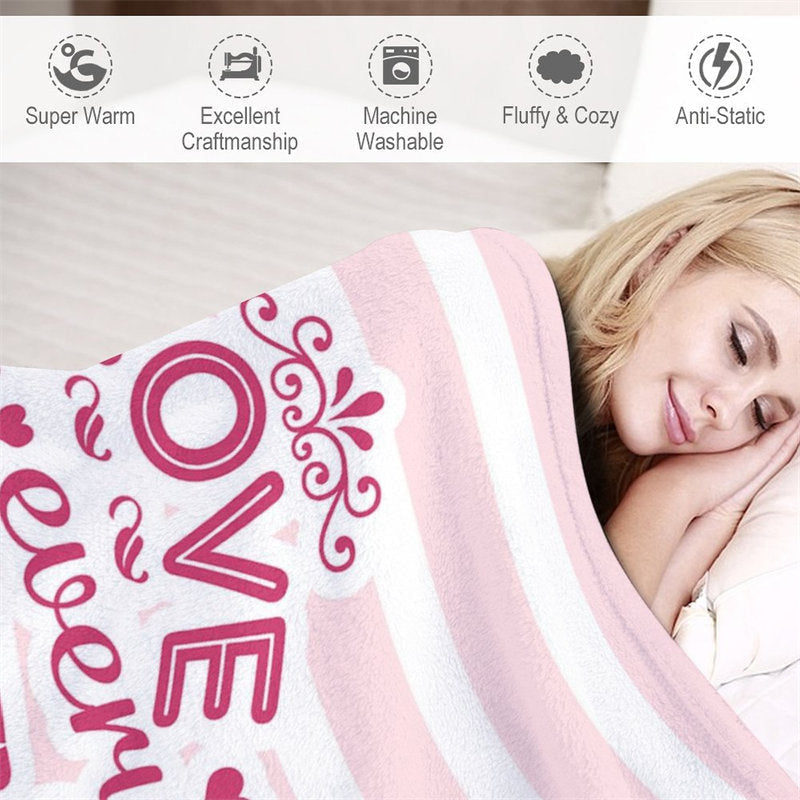 Lofaris Love Every Moment With You Stripe Custom Name Blanket