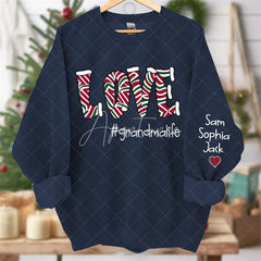 Aperturee - Love Grandmalife Kids Custom Christmas Sweatshirt