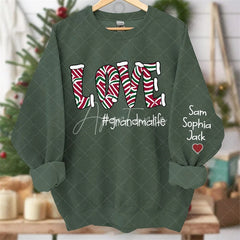 Aperturee - Love Grandmalife Kids Custom Christmas Sweatshirt