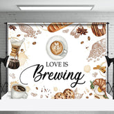 Aperturee - Love Is Brewing Pastry Coffee Wedding Party Backdrop